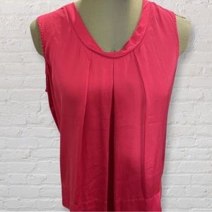 Talbots Hot Pink Silk Sleeveless Blouse Size 14 Petite its not true to the size